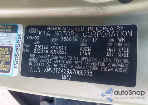 2010 Kia Soul + from USA, damaged, VIN KNDJT2A29A7066238